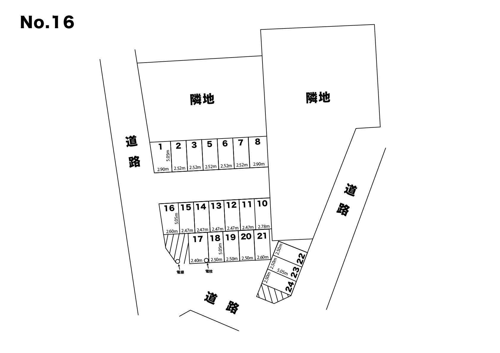吉澤駐車場(No.16)の駐車配置図