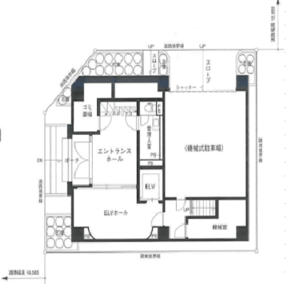 グリフィン横浜・センター北駅前駐車場の駐車配置図