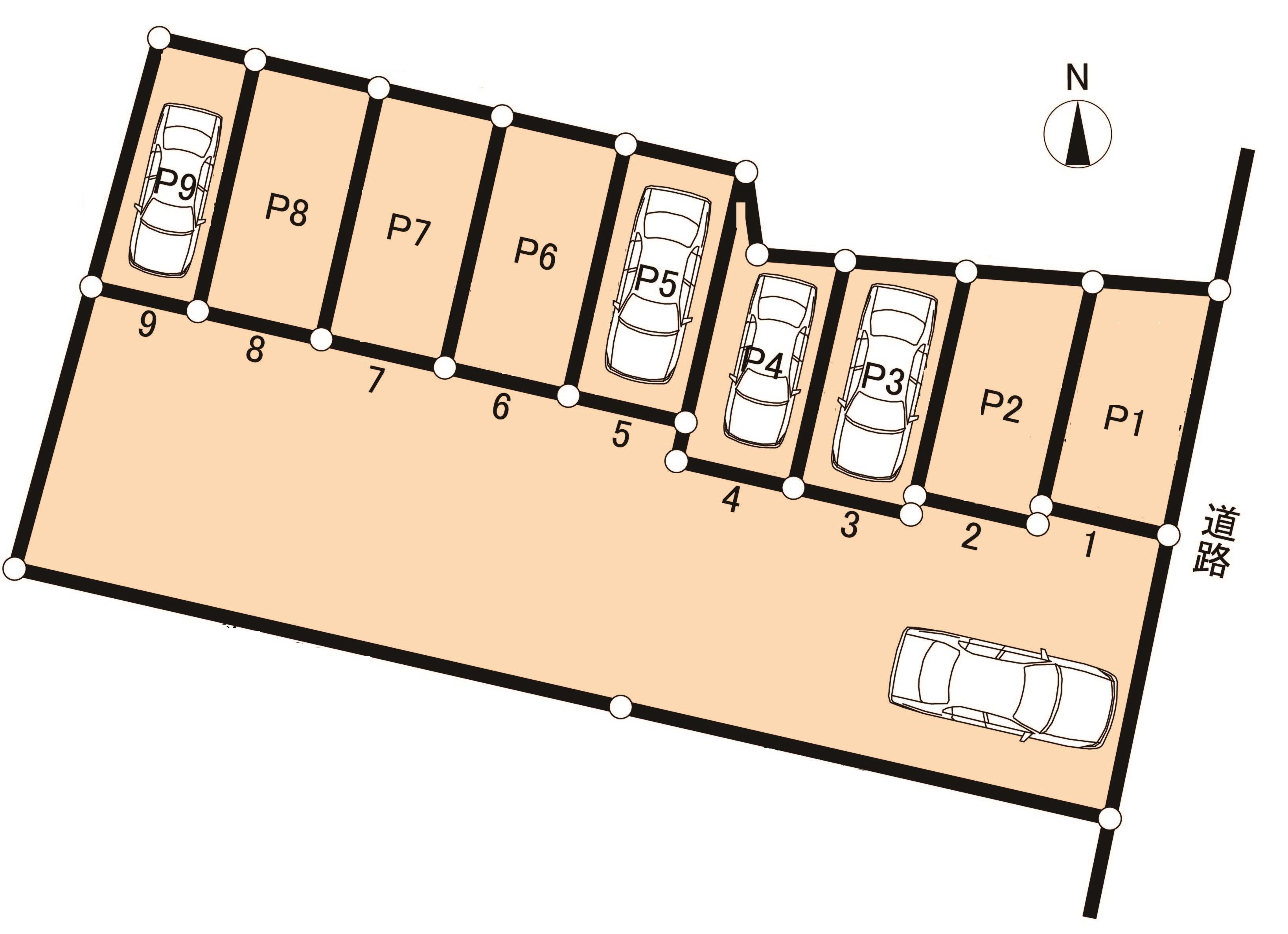 坂戸市日の出町駐車場の駐車配置図