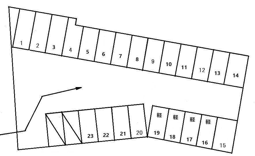 西条中央駐車場の駐車配置図