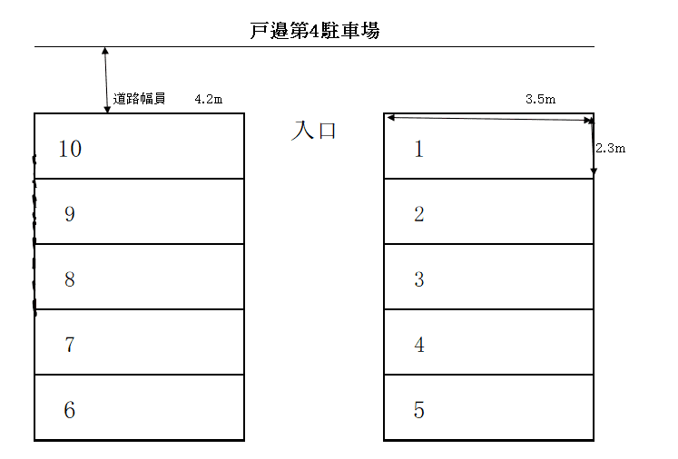 戸邉駐車場(第4)の駐車配置図