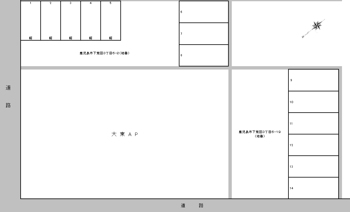 江口駐車場の駐車配置図