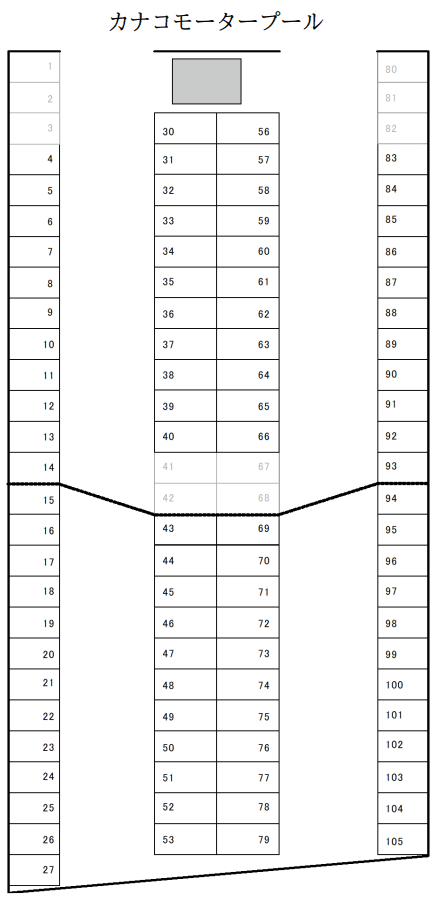 カナコモータープールの駐車配置図