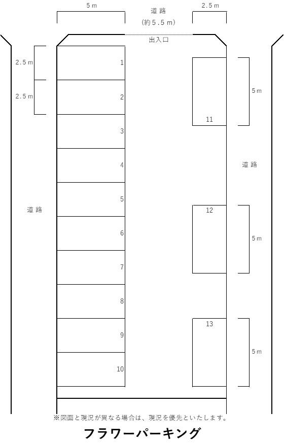 フラワーパーキングの駐車配置図