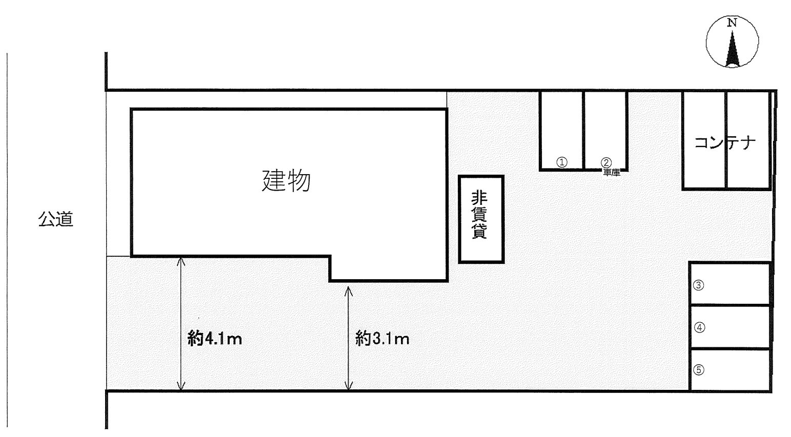 貸倉庫事務所NIKKO駐車場の駐車配置図