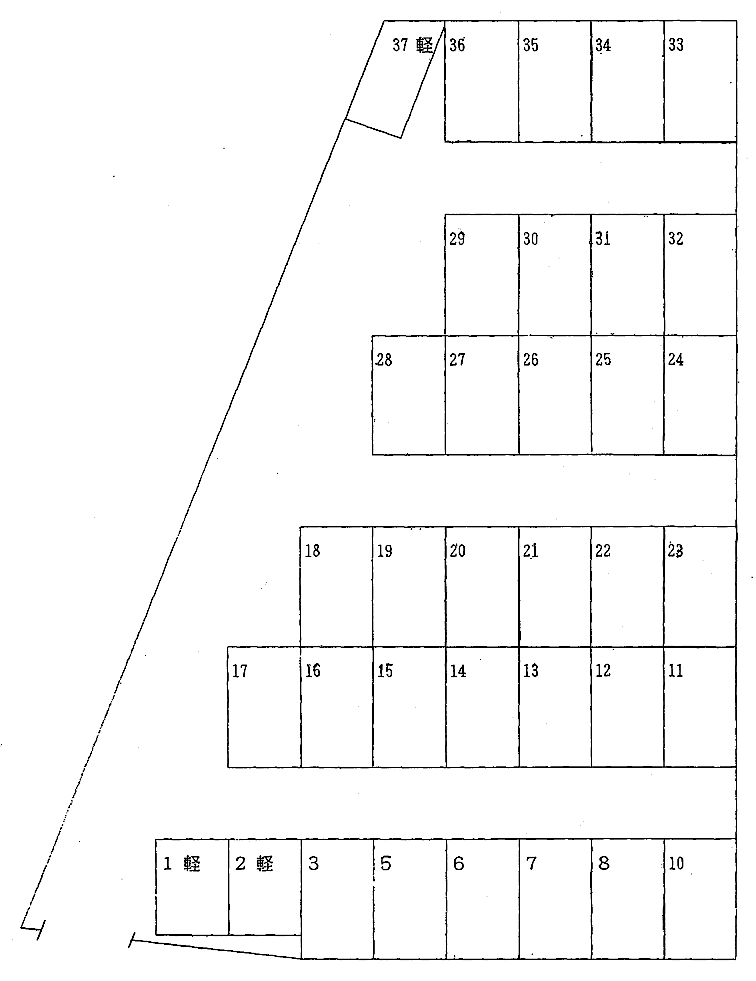 OKYガレージの駐車配置図