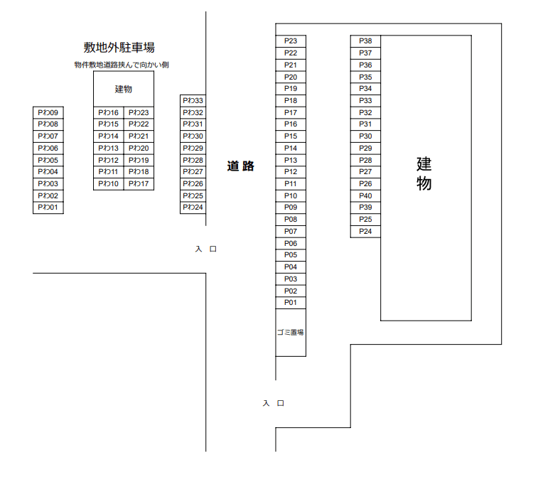 パティオス若葉の駐車配置図