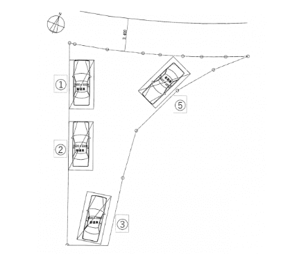第10堀徳ガレージの駐車配置図