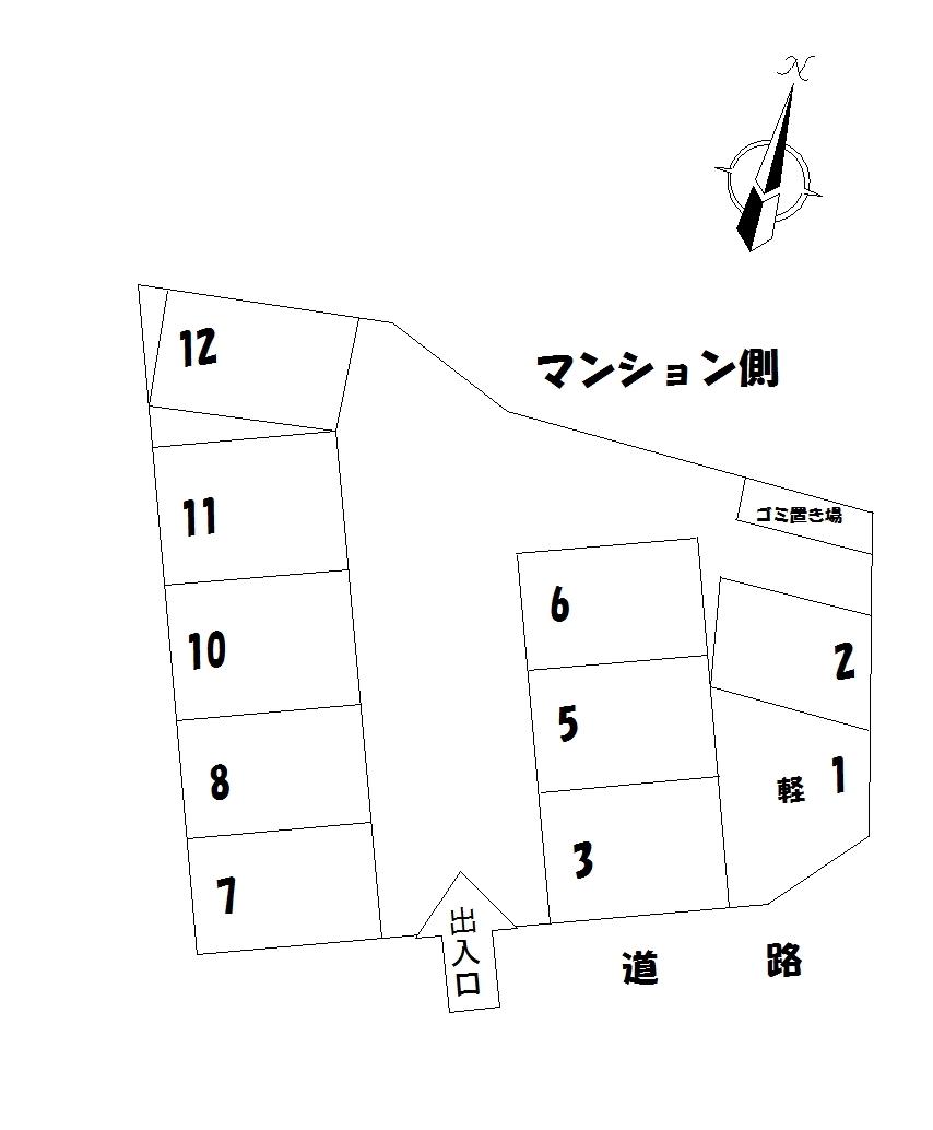 横田第5駐車場の駐車配置図