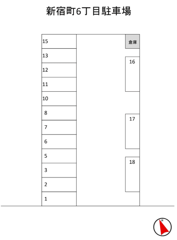新宿町6丁目駐車場の駐車配置図