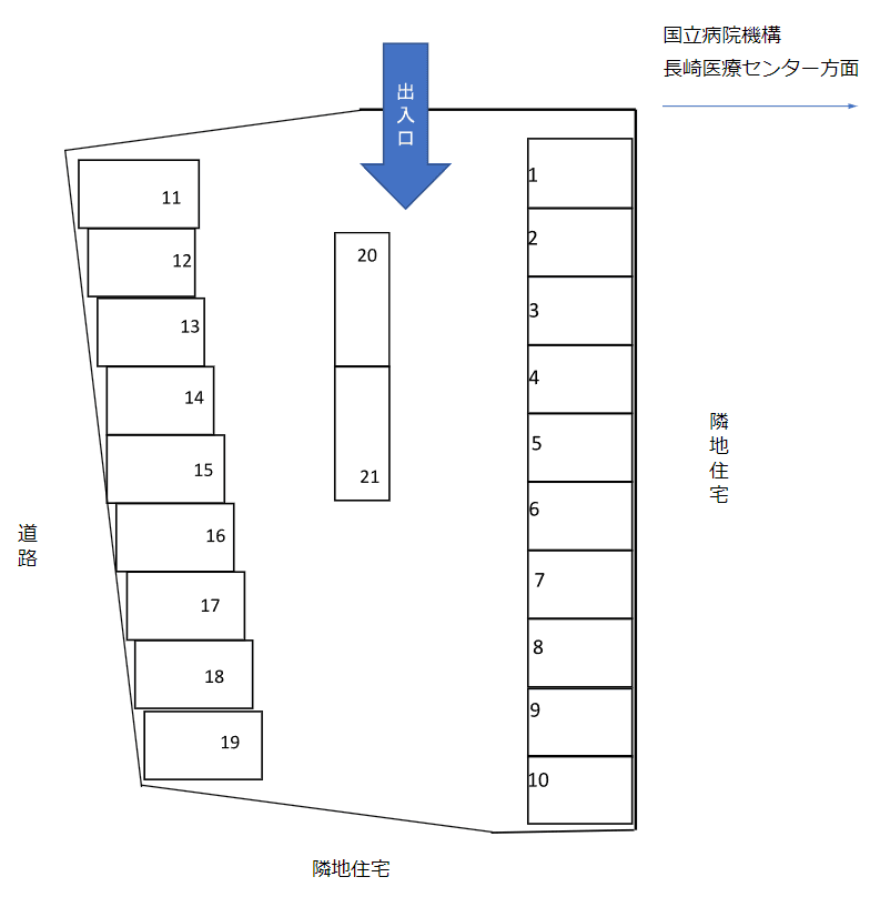久原ガーデン月極パーキングの駐車配置図