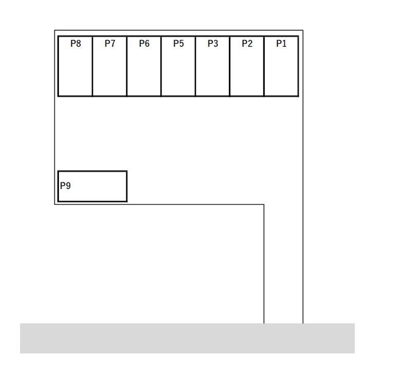 船津駐車場の駐車配置図