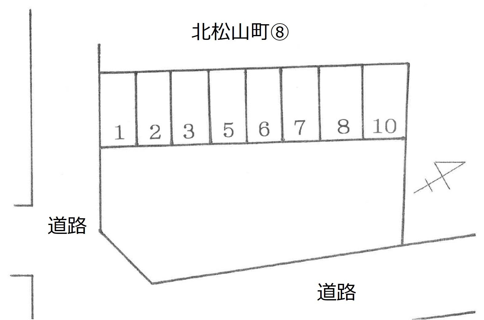 北松山町⑧の駐車配置図