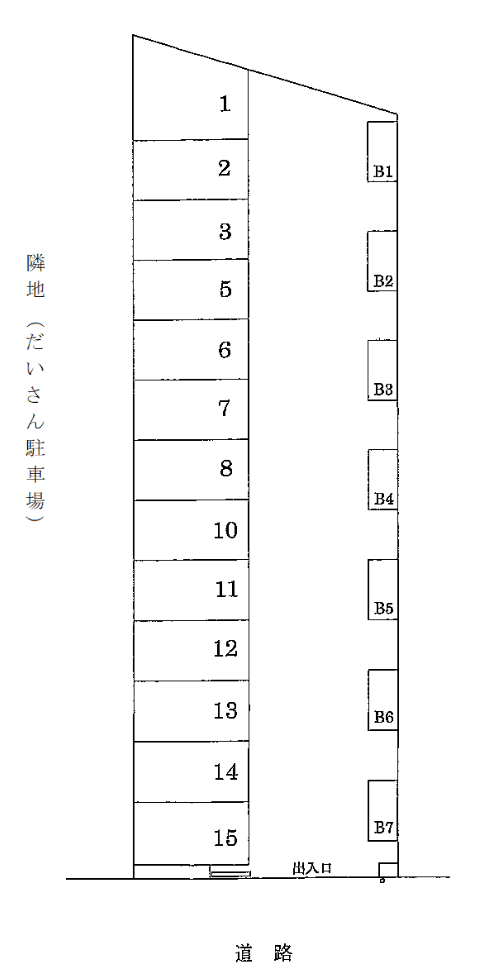 上本駐車場の駐車配置図
