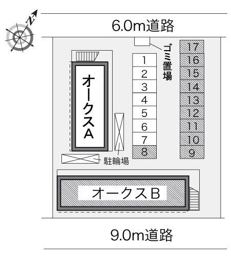 オークス B(24322)の駐車配置図