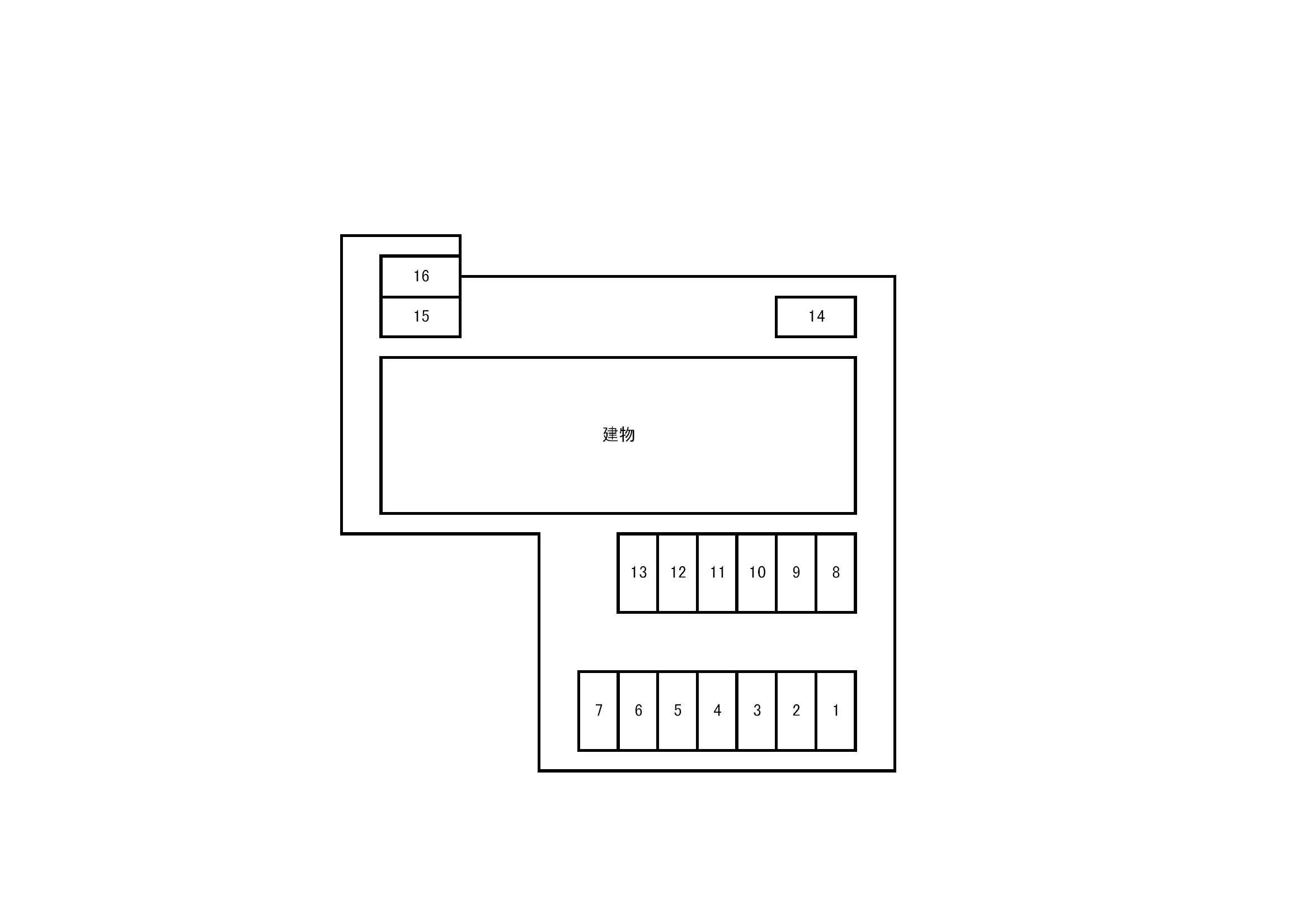 ソシア・ルーチェ駐車場の駐車配置図