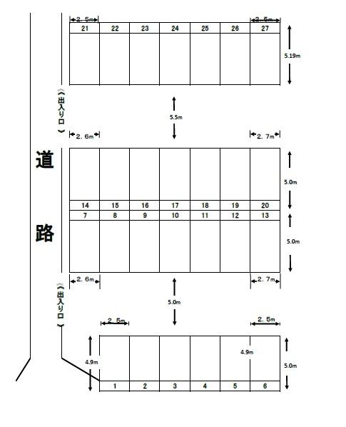 宮内駐車場の駐車配置図