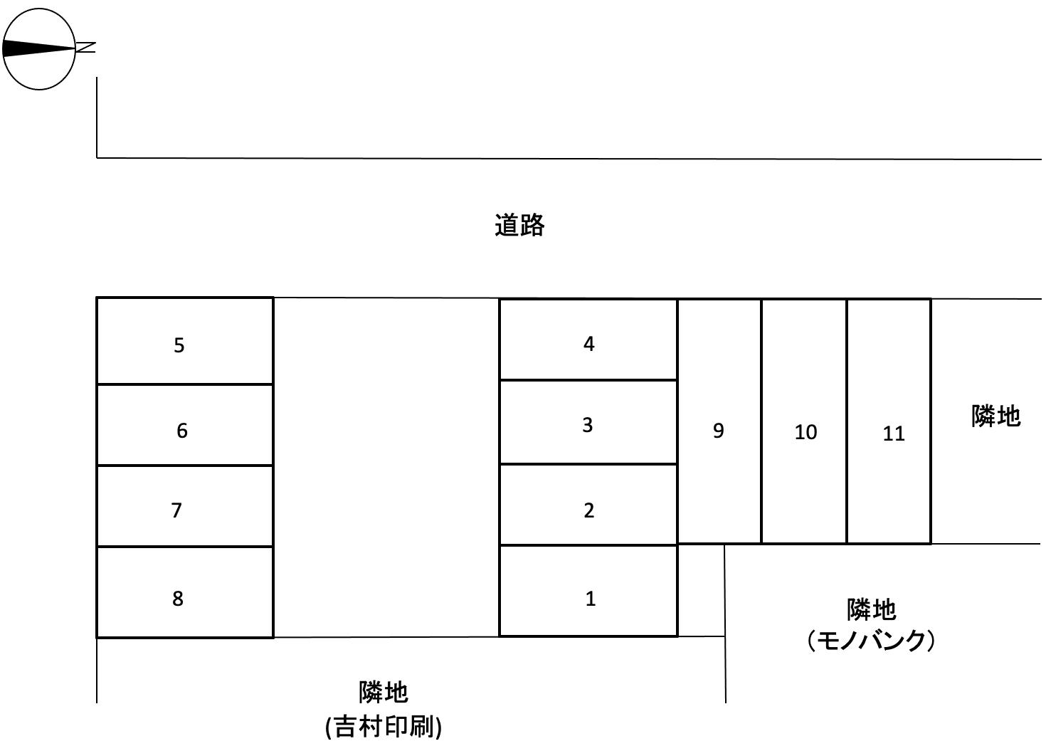 中之町駐車場の駐車配置図