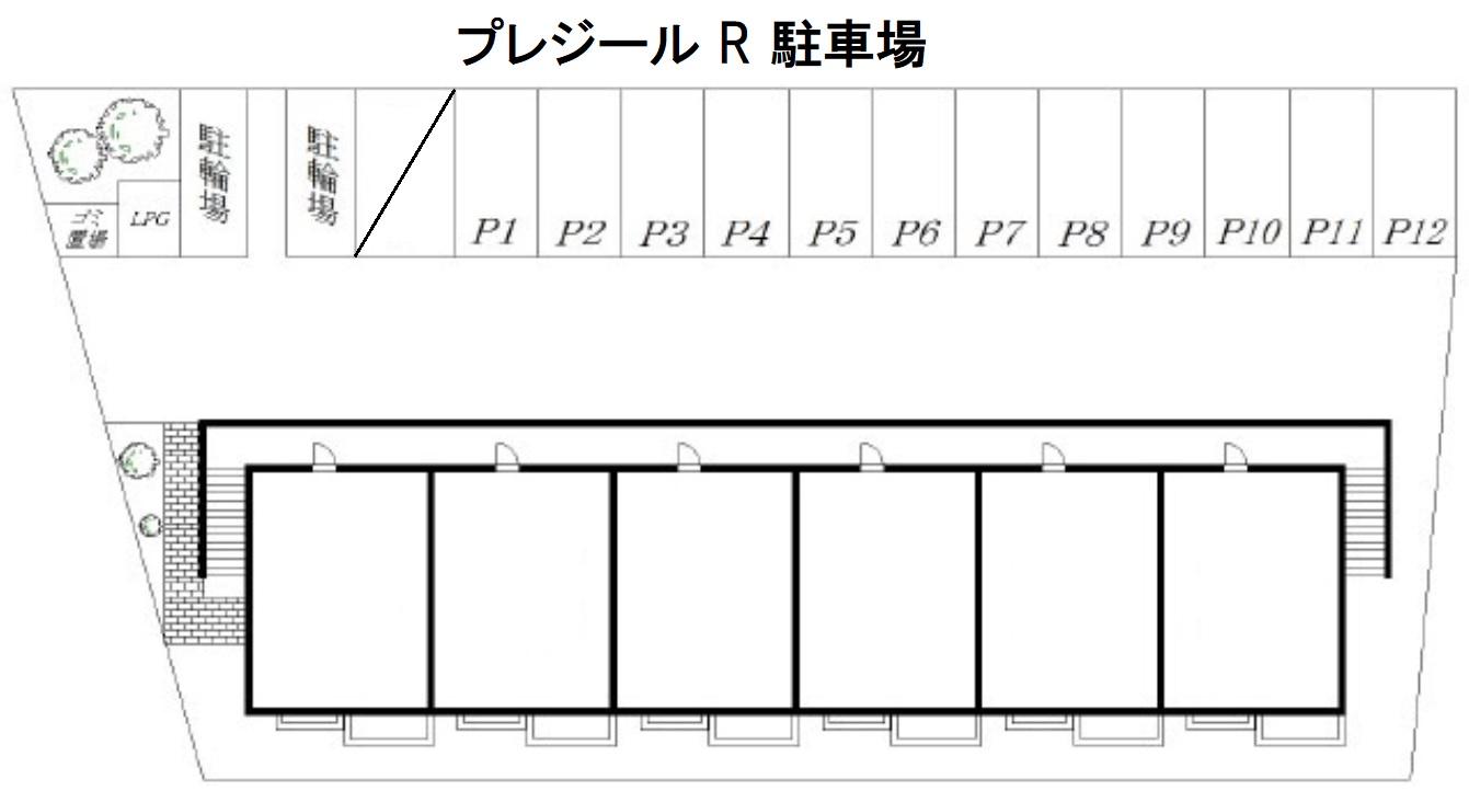 プレジール R 駐車場の駐車配置図