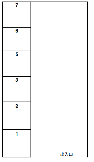 西浦町ガレージの駐車配置図