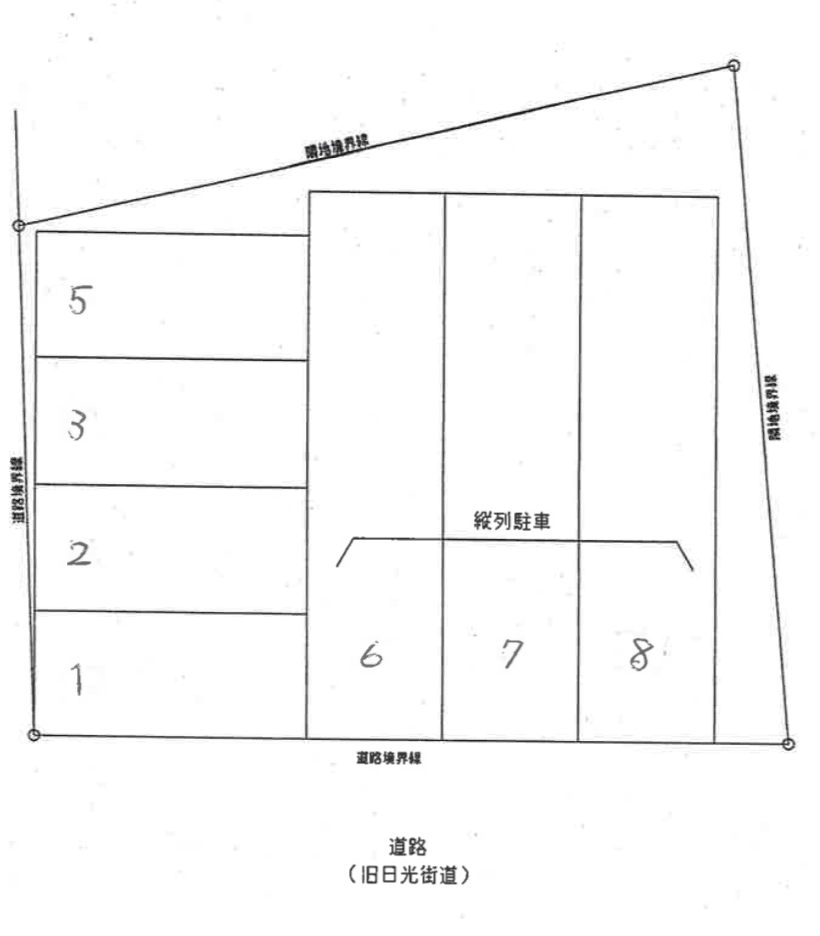 川上酒店駐車場の駐車配置図