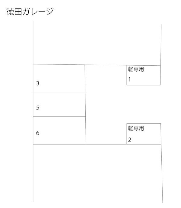 徳田ガレージの駐車配置図