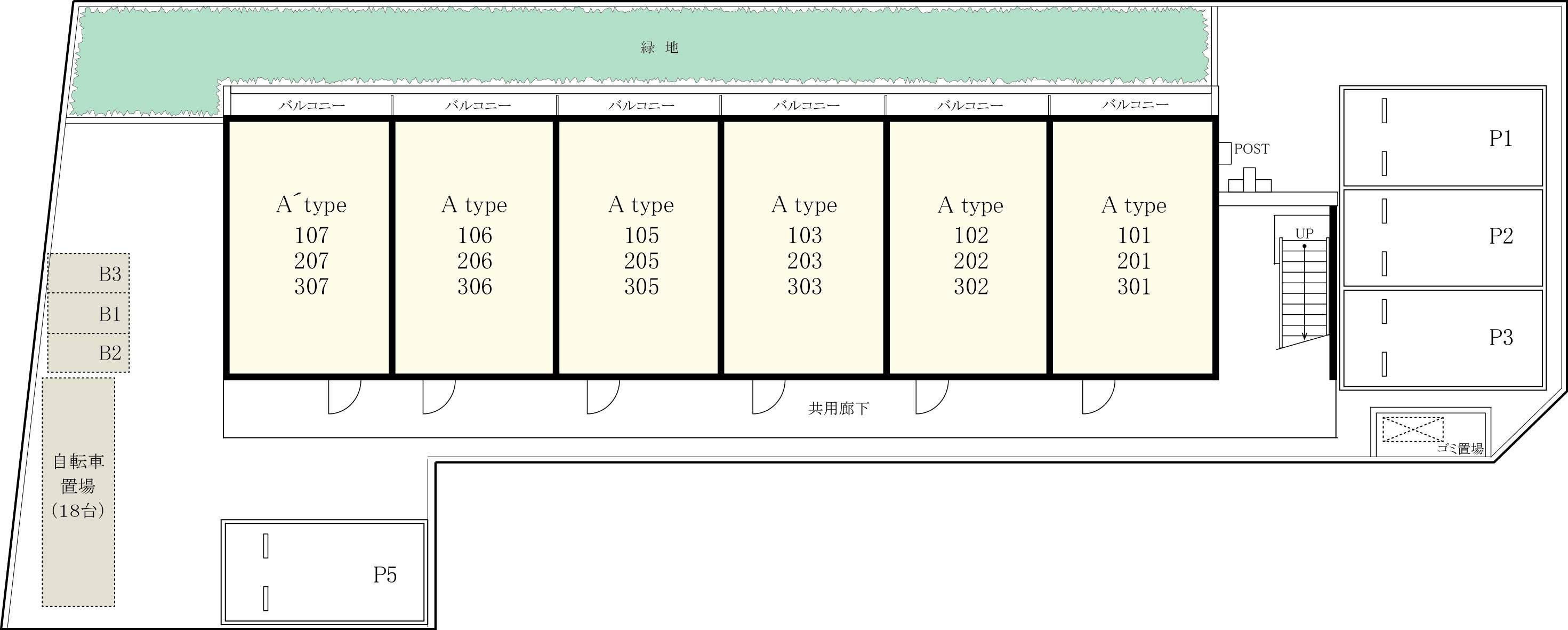 リブリ・mjukの駐車配置図