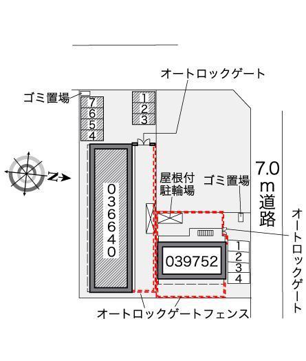 リバーサイド西水元(36640)の駐車配置図