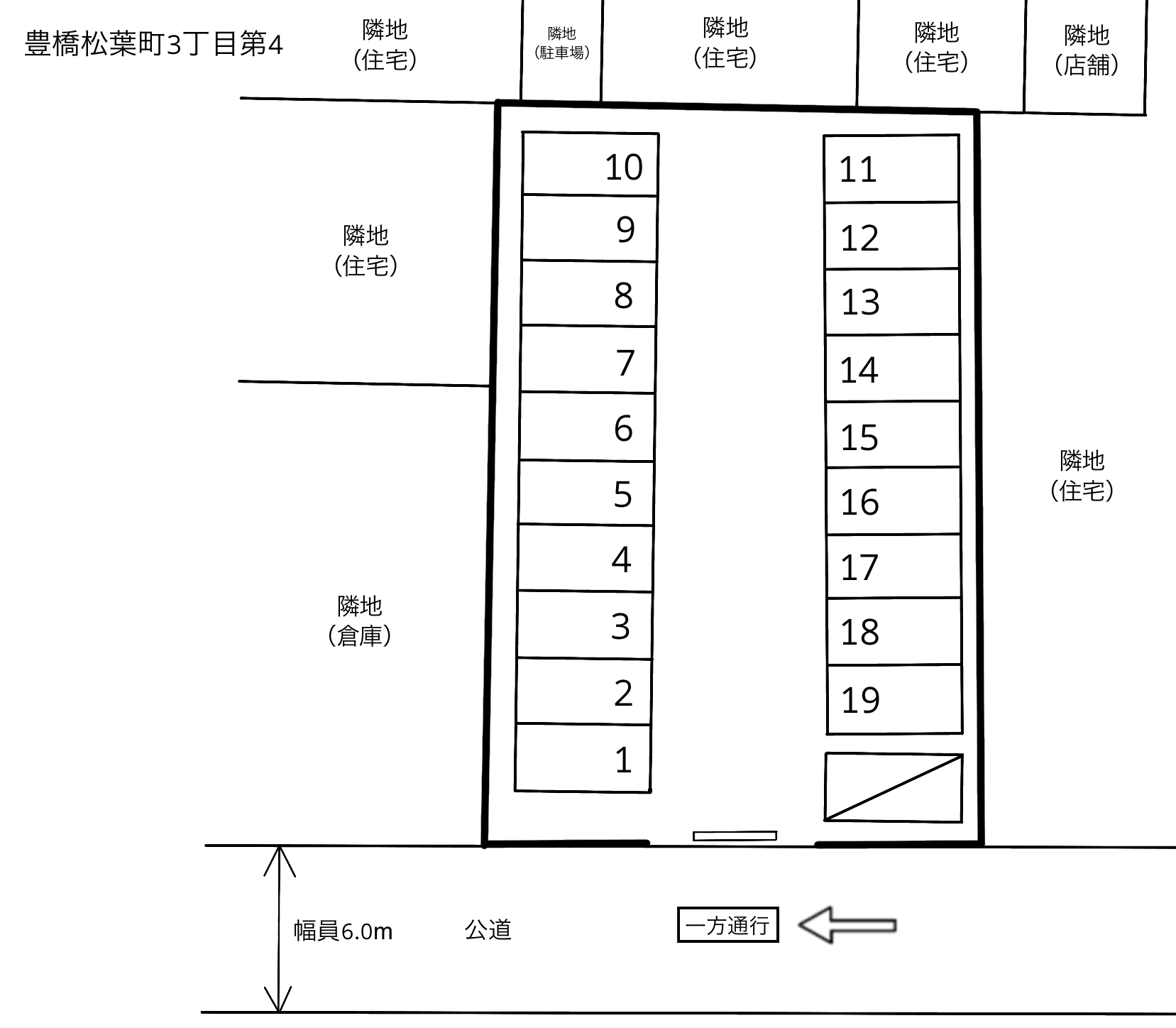 豊橋松葉町3丁目第4の駐車配置図