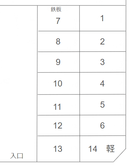 下野町100-7駐車場の駐車配置図