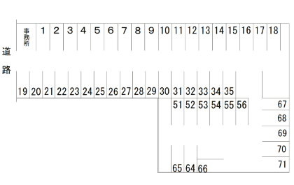 セキヤパーキングの駐車配置図