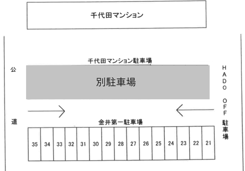 金井第1駐車場の駐車配置図