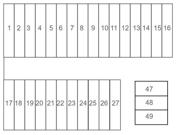 福田1292番地 月極駐車場の駐車配置図