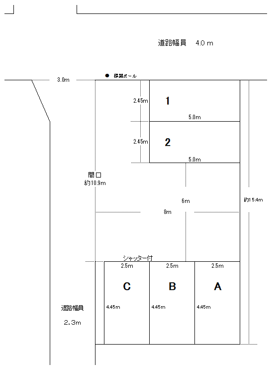 大工町駐車場の駐車配置図