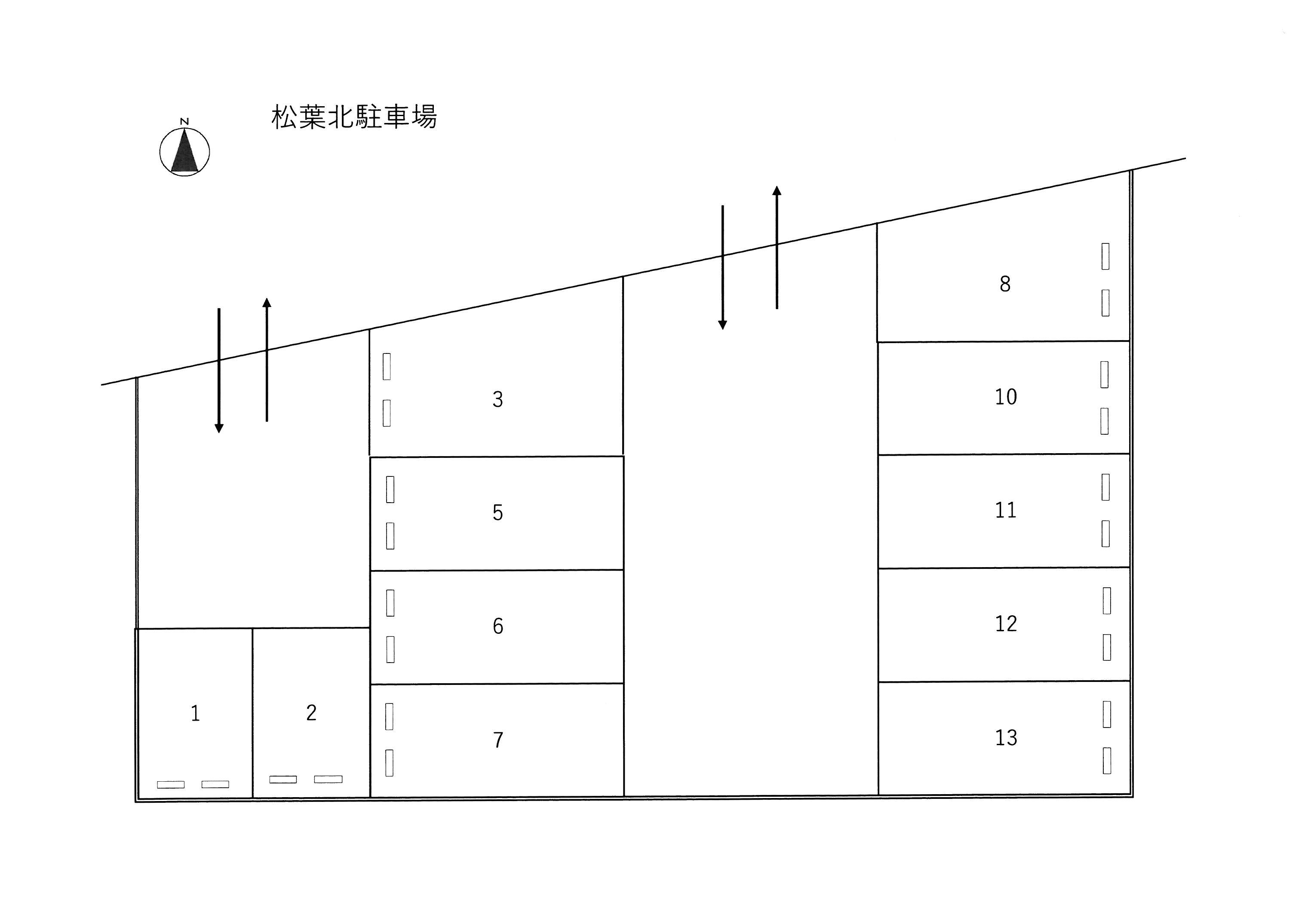 松葉北駐車場の駐車配置図