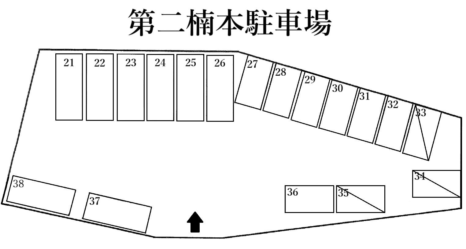 第二楠本駐車場の駐車配置図