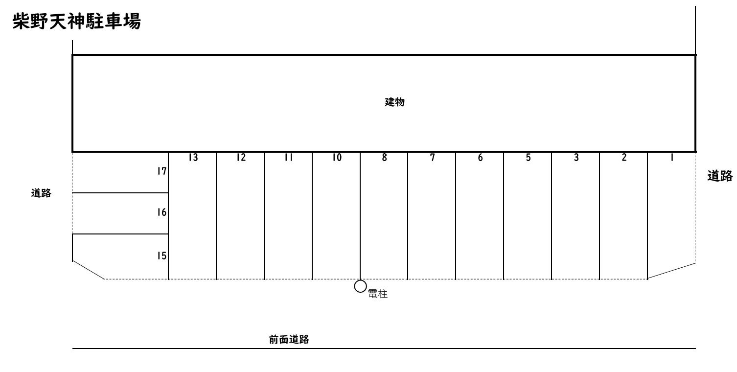 柴野天神駐車場の駐車配置図
