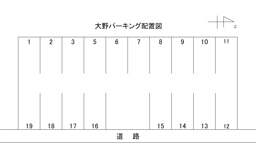 大野パーキングの駐車配置図