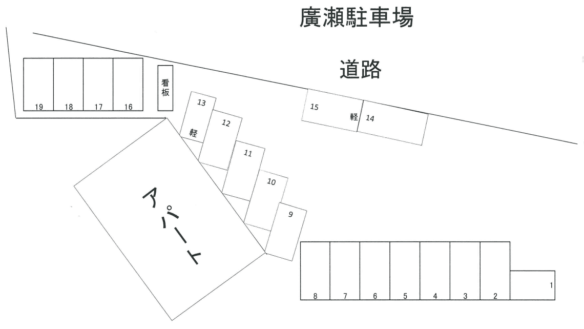 廣瀬駐車場の駐車配置図