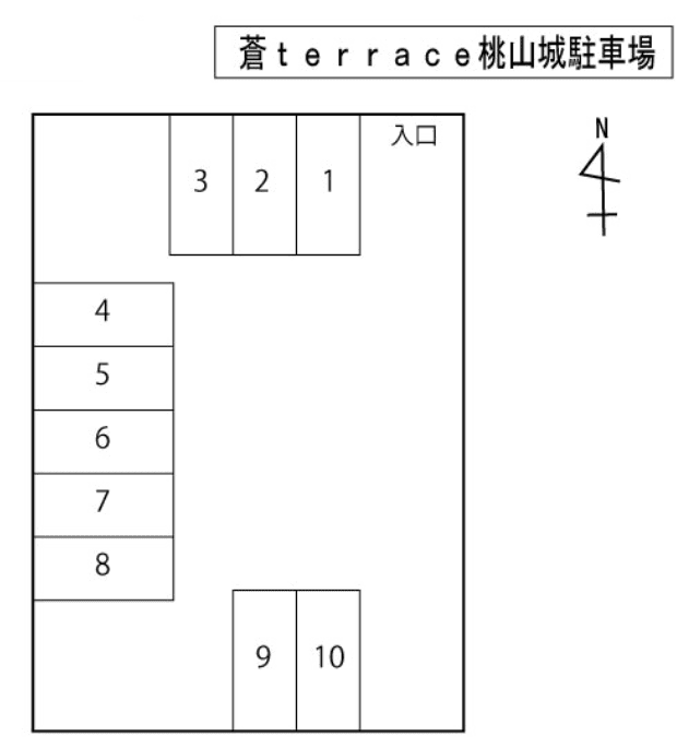 蒼terrace桃山城駐車場の駐車配置図