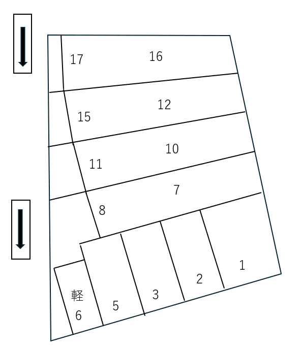 バス停前駐車場の駐車配置図