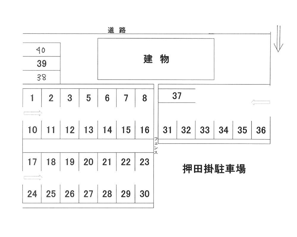 押田掛駐車場の駐車配置図
