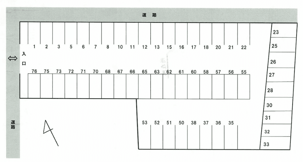 赤塚北パーキングの駐車配置図