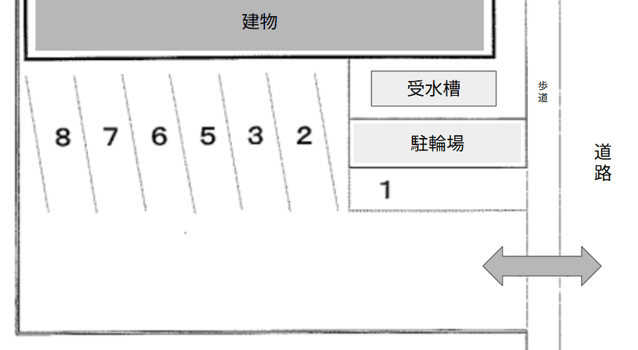 シャトル山之内の駐車配置図