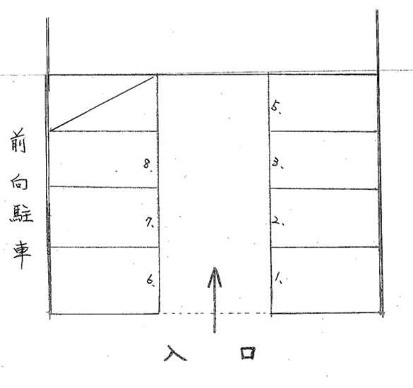 柳町及川第二駐車場の駐車配置図