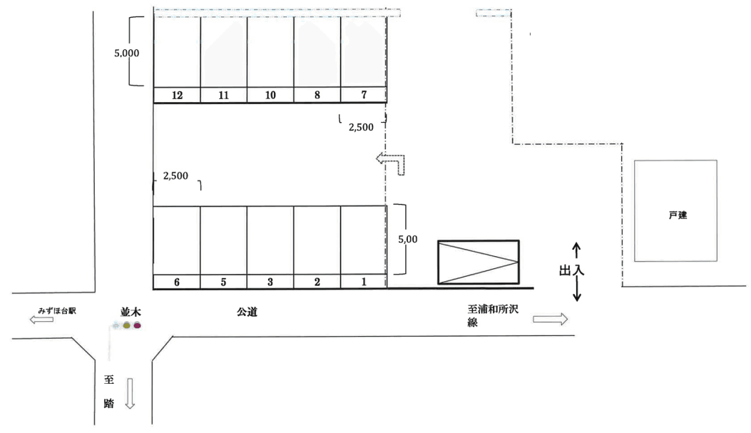 第3船津駐車場の駐車配置図