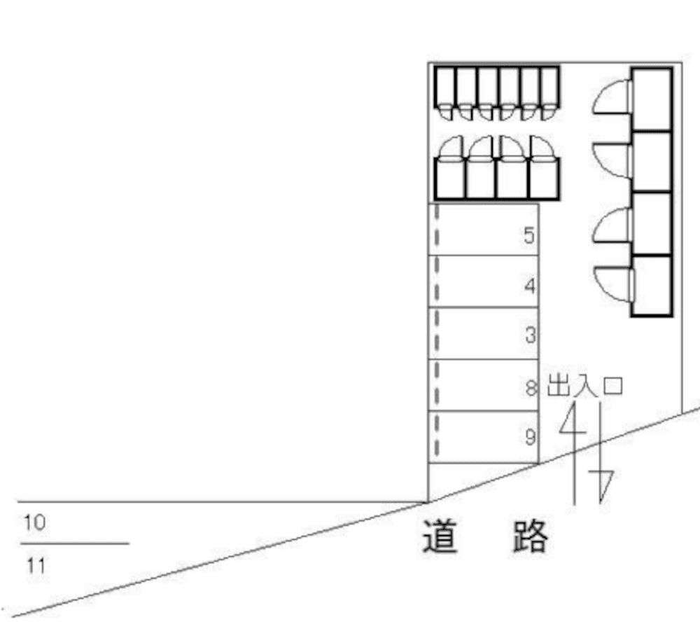 十塚町5丁目駐車場の駐車配置図