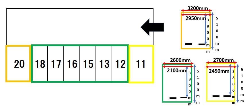 駅西新町パーキングの駐車配置図