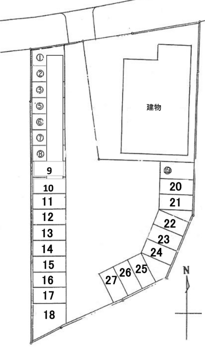 宮前駐車場の駐車配置図