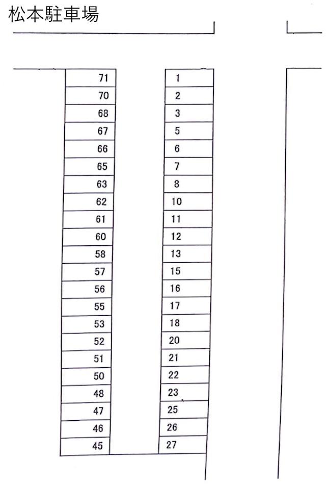 松本駐車場の駐車配置図